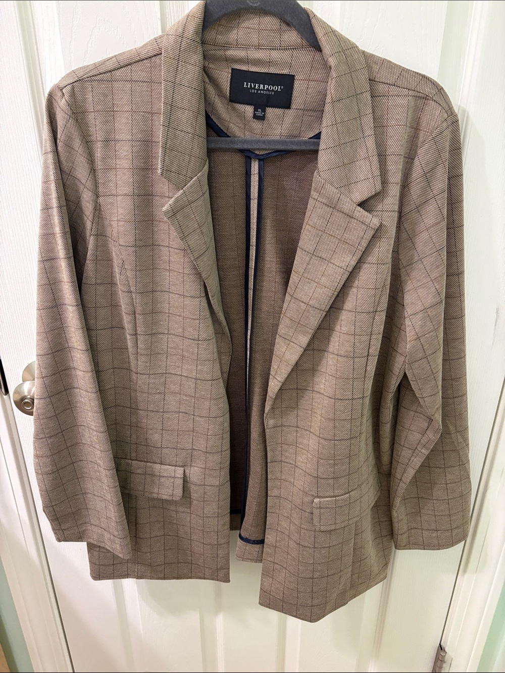 Liverpool Beige Windowpane Blazer